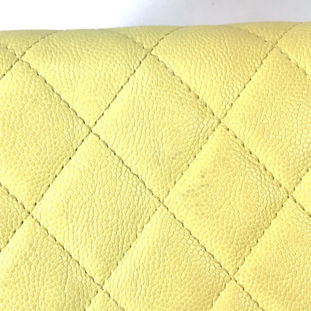 CHANEL Authentic Yellow Caviar Leather Logo Wallet - Picture 8 of 16
